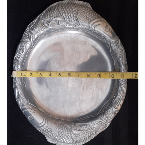 Vintage Stainless Steel Coy Fish Serving Tray Decretive - Picture 4 of 5